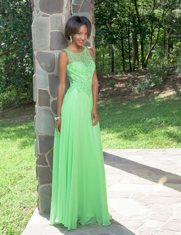 Vienna Prom 8190 Size 0 Lime Long Prom ...